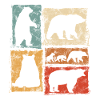 Bears Perspectives Retro Animal Print