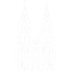 Cathédrale de Cologne Design White Sillouette