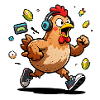 Free-range player rooster chicken