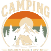 Camping Retro Sonnenuntergang Zeltlandschaft
