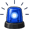 Blue Alarm Light Cartoon
