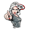 Comic Fierce Femme Pointing