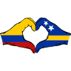Colombia Curacao Flag Hands Heart Shape