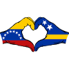 Venezuela Curacao Flag Hands Heart Shape