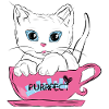 Purrfect Cat in Pink Tea Cup