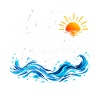 Lost in Paradise Beach Retro Sunset