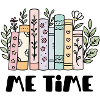 Pastel books with leaf ornaments