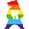 Regenbogen-Silhouette mit H