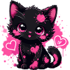 Pink Heart Kitten Splash