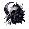 Moon Skull with Lavender Roses