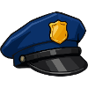 Cartoon-Polizeikappe mit Abzeichen