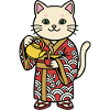 Japanese cat with tea