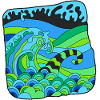 Green Deco Waves