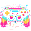 Game Controller Retrowave Look