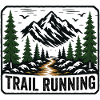 Trail Running Mountain Forest Badge