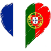 Frankreich Portugal Flaggenherz