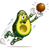 Avocado Basketball Comic Motiv