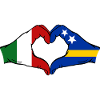 Italy Curacao Flag Hands Heart Shape
