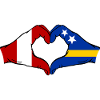 Peru Curacao Flag Hands Heart Shape