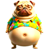 Tie Dye Pug Summer Tee