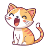 Happy cartoon orange kitten