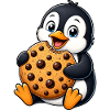 Cute Penguin Cookies Cartoon Happy Snacking