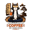 Zen-Katzen-Kaffee-Balance