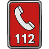 Emergency Call112 Symbol Retro Style