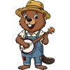 beaver with banjo