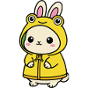 Lapin Kawaii en imperméable