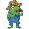 grenouille avec harmonica