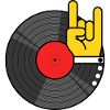 Vinyl Album Rock Hand Emblem