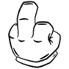 Frecher Mittelfinger Linienstil