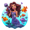 Sea musician with microphone