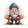 Cheerful gnome at the podium