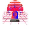 Retro Synthwave Sirene Blaulicht Neon