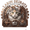 Steampunk Cat Portrait with Gears