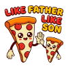 Pizza-Vater und Sohn