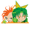 Grün-Orange Neon-Duell