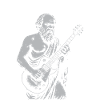Sokrates spielt Rockgitarre