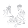 Wittgenstein playing chess with death