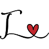 Letter T Monogram with Heart