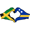 Jamaica Curacao Flag Hands Heart Shape