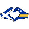Scotland Curacao Flag Hands Heart Shape