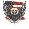 Aigle devant le drapeau Pouvoir patriotique