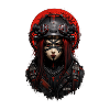Kriegerin im Cyberpunk-Gothic-Helm