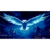 Blauer Nacht Eulenflug