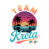 Team Crete Sunset Palm Trees Logo