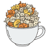 teacup full of cute cats