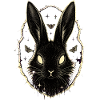 Black Rabbit with Moths